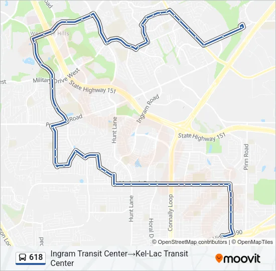 618 Bus Line Map