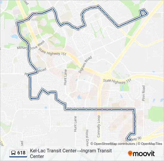 618 Bus Line Map