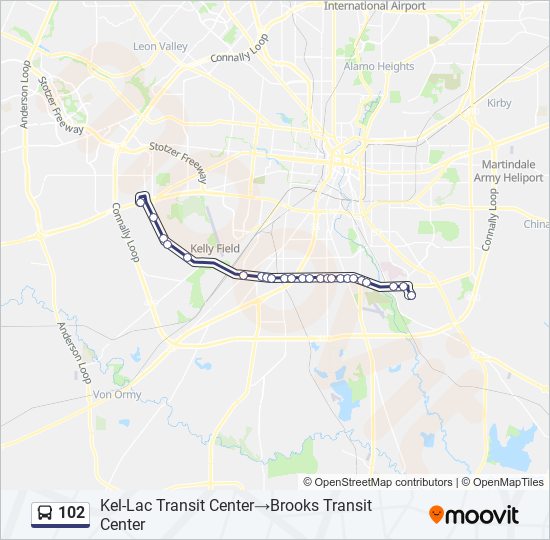 Mapa de 102 de autobús