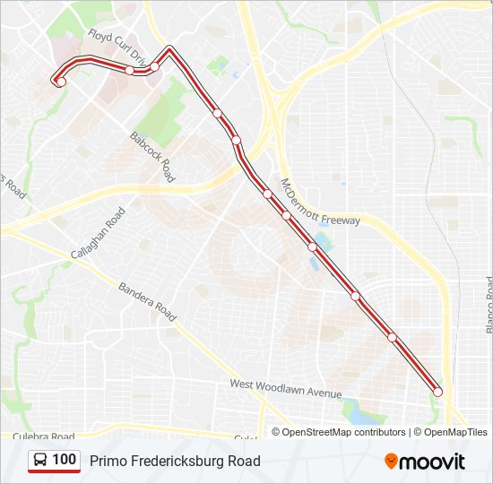 100 bus Line Map