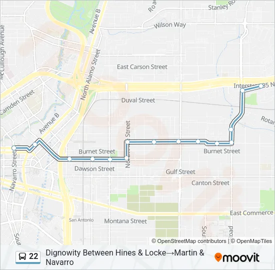 22 Bus Line Map