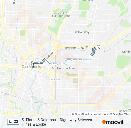 22 Bus Line Map