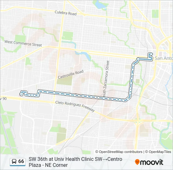 66 Bus Line Map