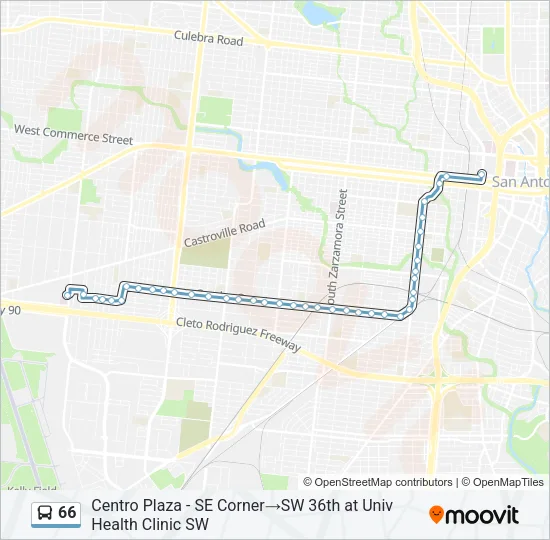 66 Bus Line Map
