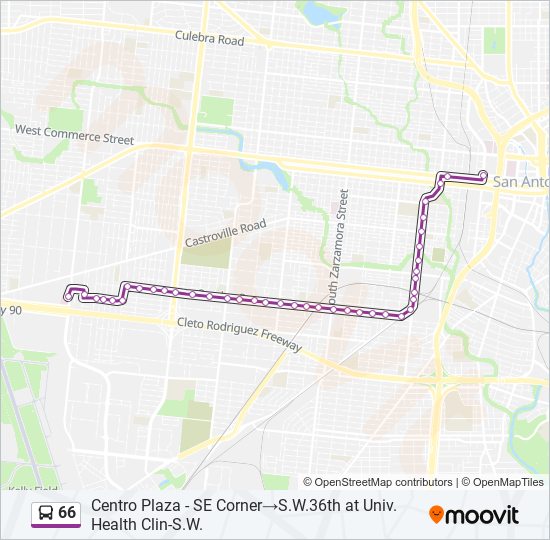 66 bus Line Map
