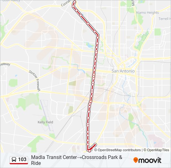 Mapa de 103 de autobús