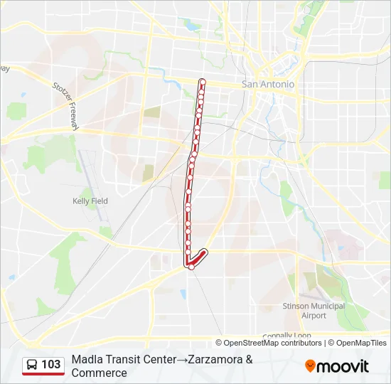 103 Bus Line Map