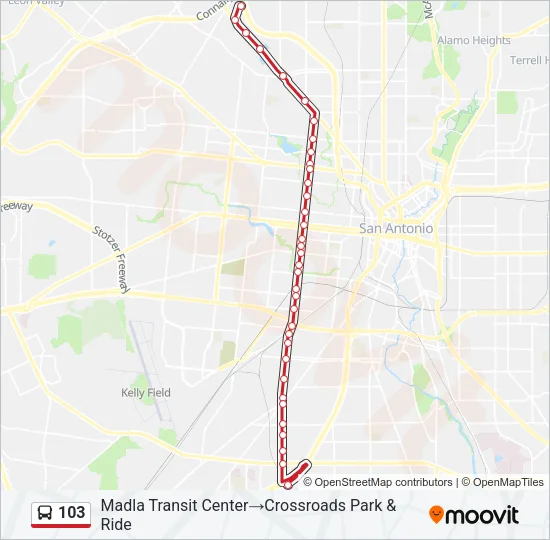 103 Bus Line Map