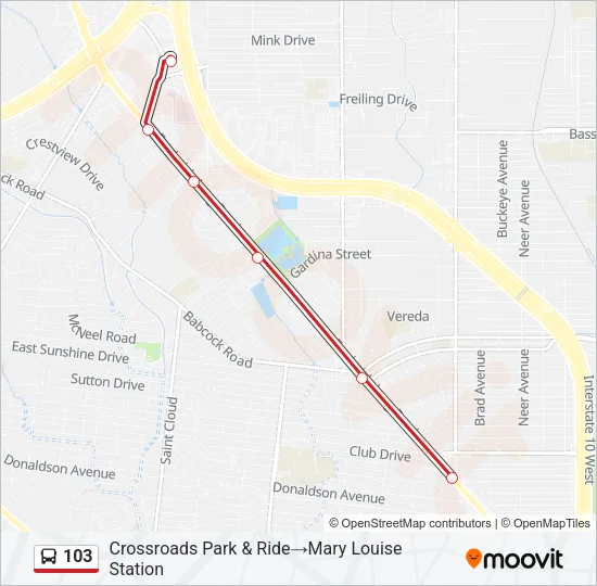 103 Bus Line Map