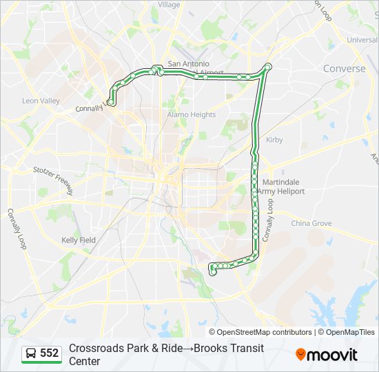 Mapa de 552 de autobús