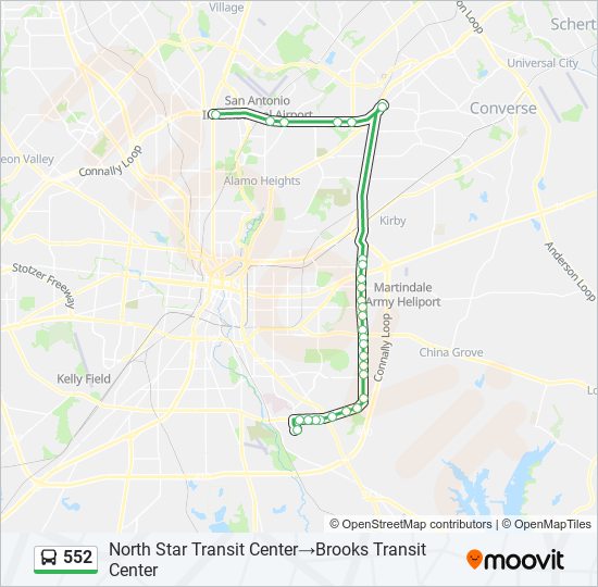 Mapa de 552 de autobús