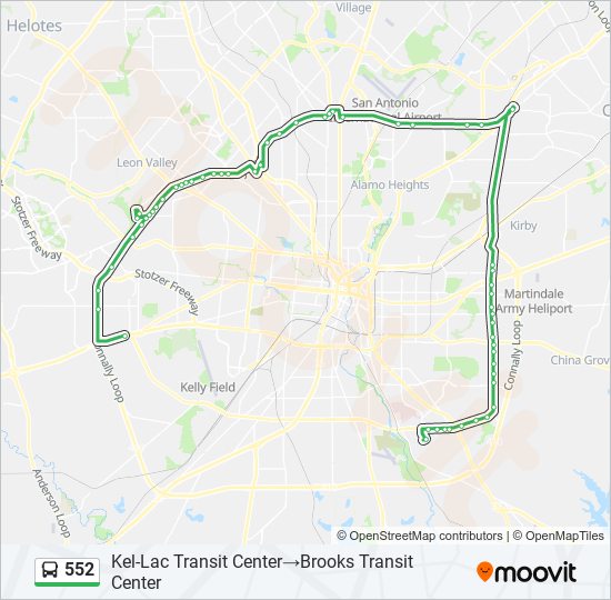 Mapa de 552 de autobús