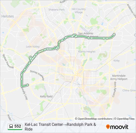 Mapa de 552 de autobús