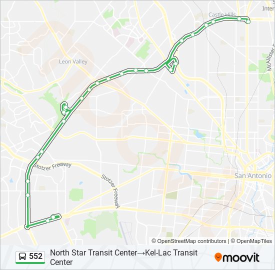 Mapa de 552 de autobús