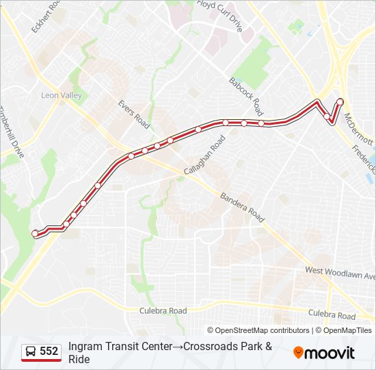 Mapa de 552 de autobús