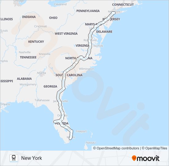 SILVER STAR Train Line Map