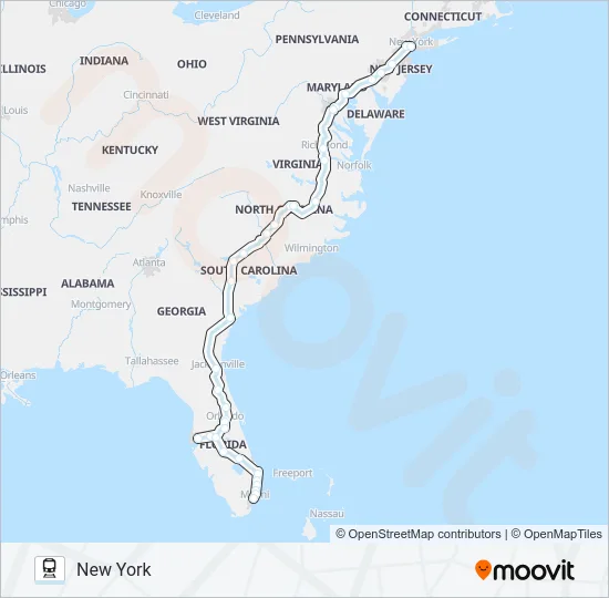 SILVER STAR Train Line Map