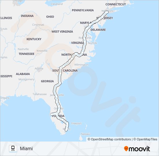 SILVER STAR train Line Map