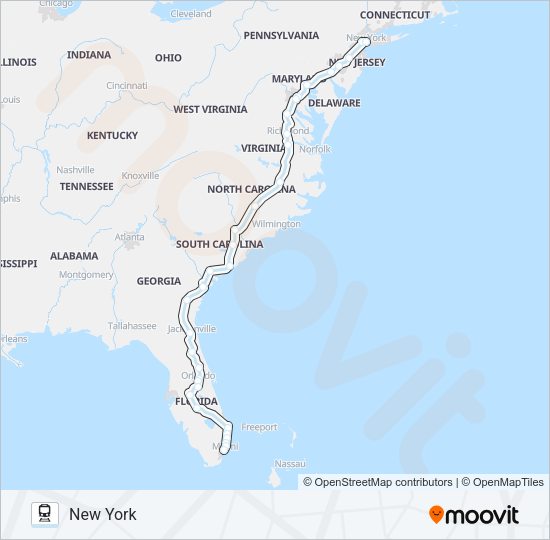 SILVER METEOR Train Line Map