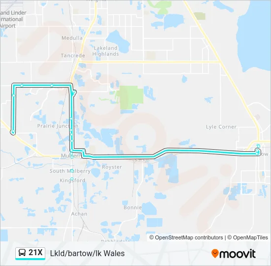 21X Bus Line Map