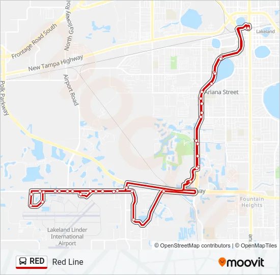 RED Bus Line Map