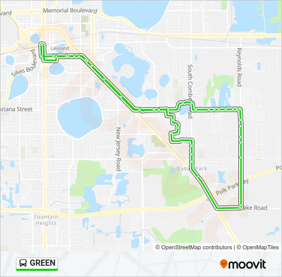 GREEN Bus Line Map