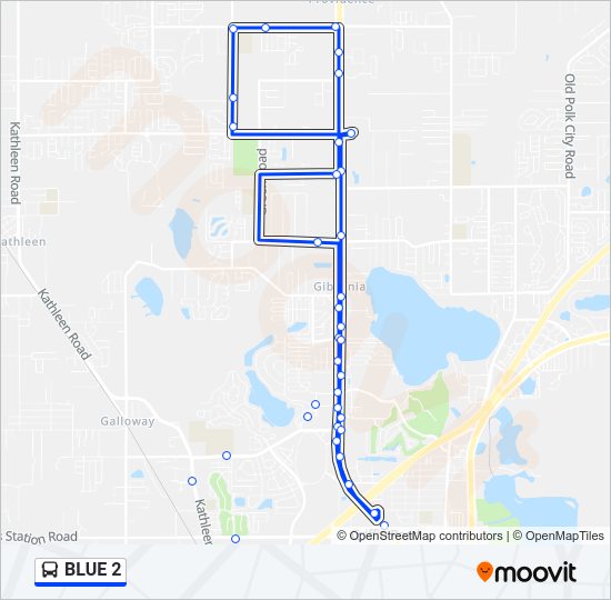 BLUE 2 Bus Line Map