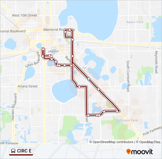 CIRC E Bus Line Map