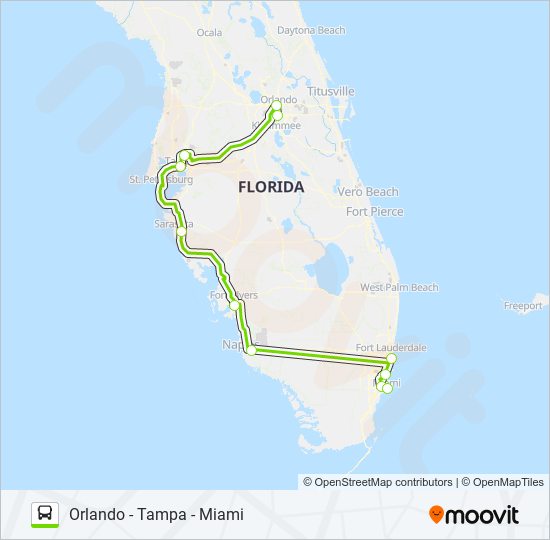 FLIXBUS 2421 bus Line Map