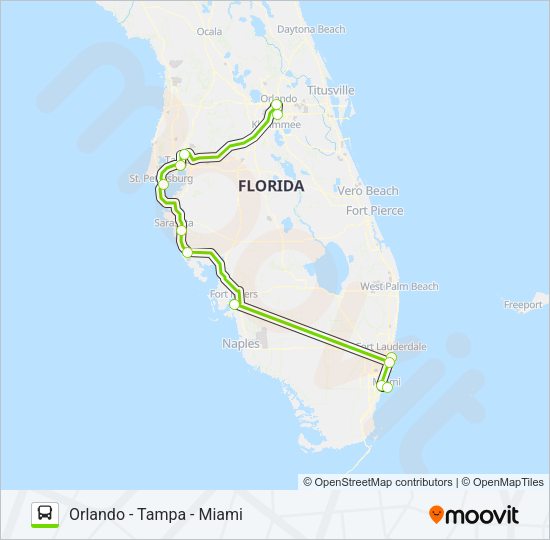 FLIXBUS 2421 Bus Line Map
