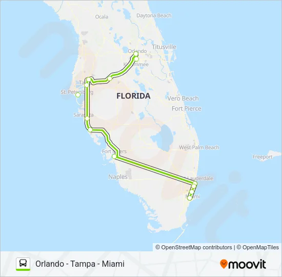 FLIXBUS 2421 Bus Line Map
