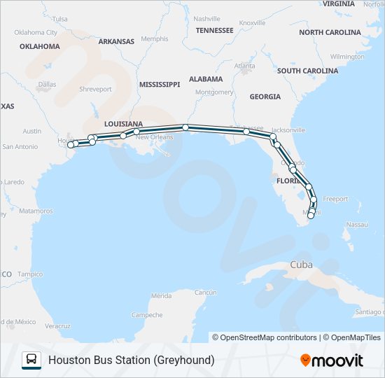 GREYHOUND US0799 Bus Line Map