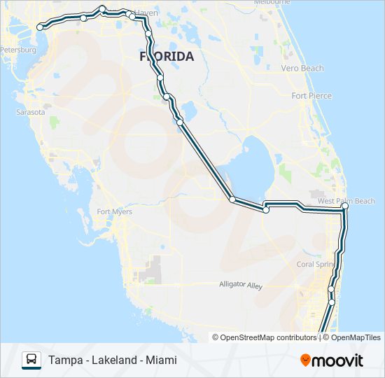 Mapa de GREYHOUND US0740S de autobús
