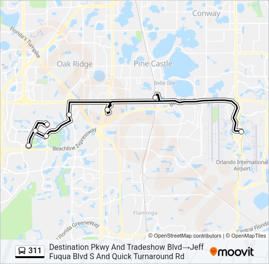 311 Bus Line Map