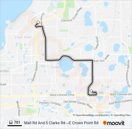701 Bus Line Map