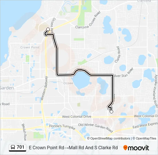 701 Bus Line Map