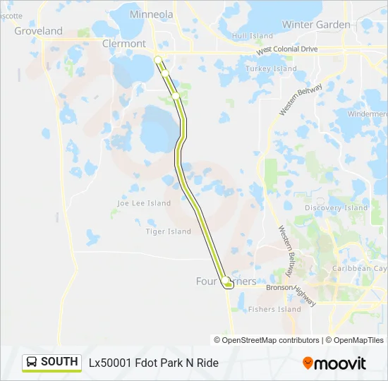 SOUTH Bus Line Map