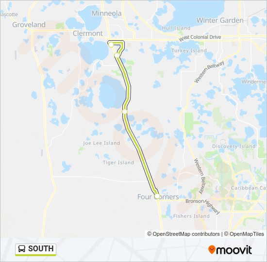 SOUTH Bus Line Map