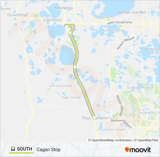 SOUTH Bus Line Map