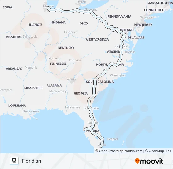 FLORIDIAN Train Line Map