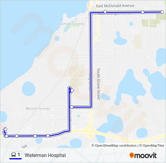 1 Bus Line Map