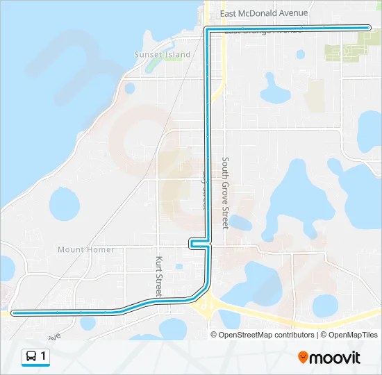 1 Bus Line Map