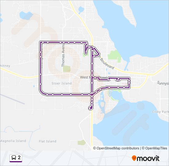 2 Bus Line Map