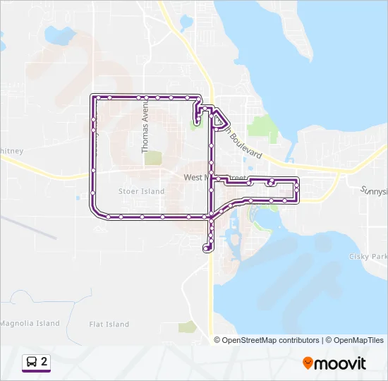 2 Bus Line Map