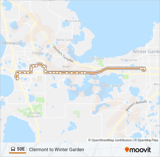 50E Bus Line Map