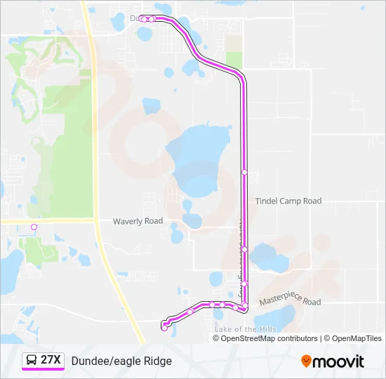 27X Bus Line Map