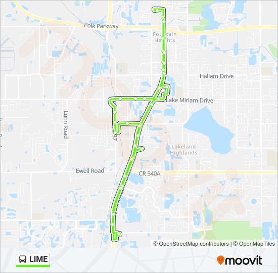 LIME Bus Line Map