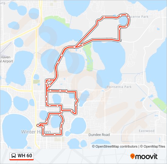 WH 60 bus Line Map