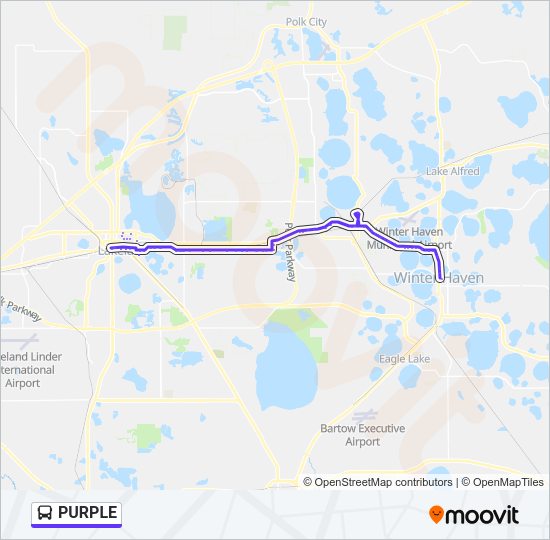 PURPLE Bus Line Map