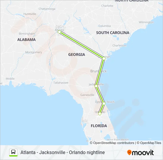 FLIXBUS N2434 Bus Line Map